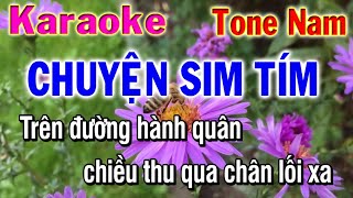 Karaoke Chuyện Sim Tím tone nam || Nhạc Lính Mới Nhất || Phương Hiếu Organ