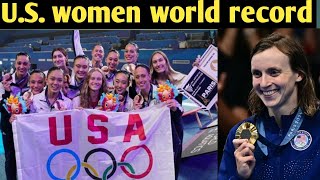 U.S. women cap off Paris Olympic swimming with world-record gold in medley relay #usa #olympics