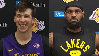 Lakers Practice Interview ahead of West Semis: Austin Reaves & LeBron James