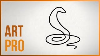 How to draw a COBRA with a single line / stroke 🐍