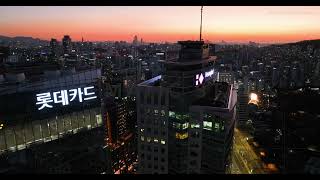 10k 초 고화질 드론영상 서울 종로구,중구 해질무렵의 풍경