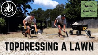 Aerating and Topdressing 500m2 in one day // Lawnsingoodnick Collab