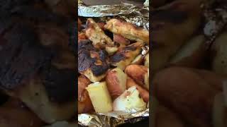 Hobo Meal Picnic Cooked on a Fire #short #chicken #picnic #100yearoldrecipe #cooking