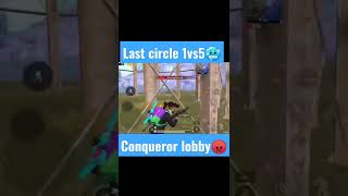 Last circle 1vs5 || Conqueror lobby|| Bohot Hard😈#bgmi #shorts #pubgmobile #pubg