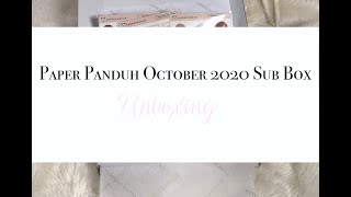 Paper Panduh October 2020 Sub Box