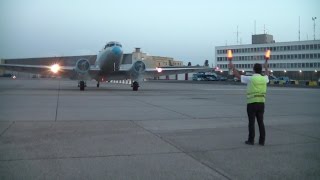 Li-2 Engine Shutdown on the Apron of Liszt F. Int. Airport Terminal 1