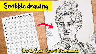 How to Draw Swami Vivekananda for Beginners | Step by step | Scribble drawing.