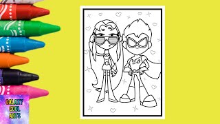 Teen Titans Go Robin And Starfire Coloring Pages #coloring_pages #coloring #Teen_tians