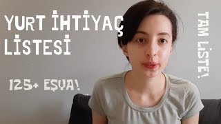 Yurt İhtiyaç Listesi! 125+ Eşya! TAM LİSTE 2023