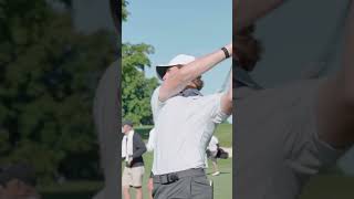 Mic’d up at Hazeltine National.