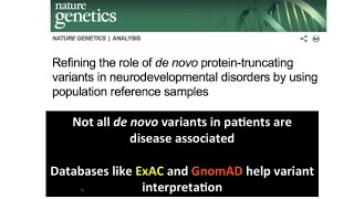 Role of de novo genetic variants in neurodevelopmental disorders - Jack Kosmicki