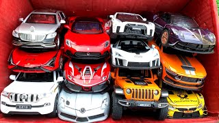 Box Full of Car Toys /Pagani Huayra, Mercedes Slr, Ford Mustang 2024, Jeep Rubicon, Maserati MC20