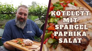 SCHWEINEKOTELETT - Mit einem erfrischenden Spargel - Paprika - Salat