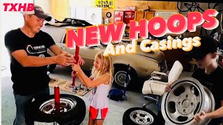 Kids Restore Vintage Slot Mags and Mount Tires on the Funky Pinto