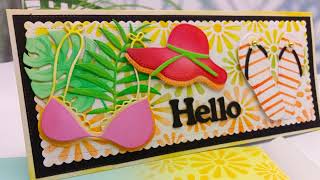 HELLO card Tutorial | Slimline card  - #Alinacutle® #AlinaCraft #handmadecards