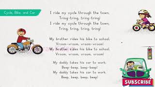 Cycle, Bike, Car Rhyme🚗 🏍🚲| Bike,Cycle,Car song |Tring,Vroom,Beep