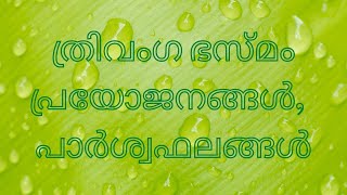 trivanga bhasmam ത്രിവംഗ ഭസ്മം  പ്രയോജനങ്ങൾ, ഡോസ്, ചേരുവകൾ, പാർശ്വഫലങ്ങൾ