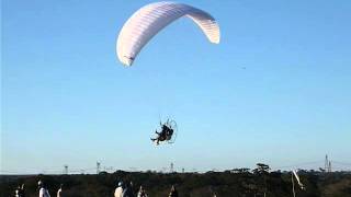 Paraglider in Iguassu Falls, Brazil.