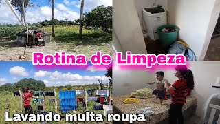 Rotina de limpeza💕 Lavando roupa no tanquinho e nos balde/ organização e limpeza da sala de jantar