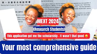 MEXT Japanese Government Scholarship 2024 (Reading my Research Plan)  An A-Z application guide