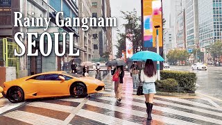 [Seoul Walk 4K] Spaziergang durch die verregnete Gangnam  | Gangnam Station Netflix-Drama-Werbung