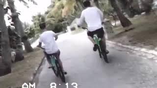 Justin Bieber & Johnny riding a bike