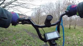 DIY 48V 1000W MULLET E-MX Ebike V.4 // FULL Throttle OFF ROAD Ride +A FALL In Small Oak Woodland