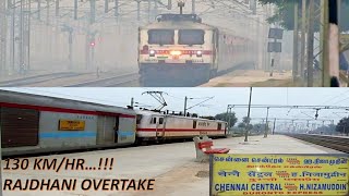 IR RARE MOMENTS : Mumbai Rajdhani Overtakes Chennai Duronto at Top Speed : INDIAN RAILWAYS