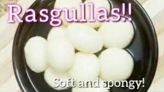 Rasgulla recipe!! / Easy quick recipe for Rasgullas /घर पर बनाए आसान तरीके से नरम मजेदार रसगुल्ले ।