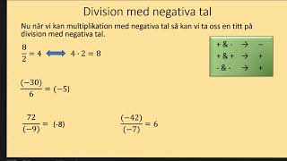 Division med negativa tal