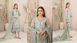 Maria.B Festive Embroidered Organza Collection 3 Pieces Unstitched Dilab