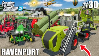 Baling 35 132CM HAY BALES for 200 COWS | Ravenport #30 | Farming Simulator 22