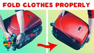 Travel Packing Tips💼: Folding Clothes Hacks For Packing👚(Packing Space Saving Tutorial) | A+ hacks