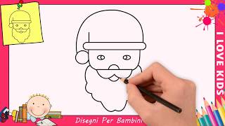 Come disegnare babbo natale FACILE passo per passo per bambini 2