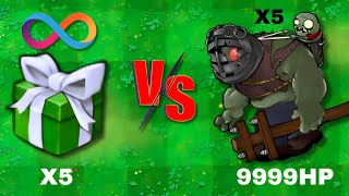 PvZ Hybrid Challenge - 5 Plants Legend Box Green Vs 5 Ultra Giga Gargantuar 9999 HP, Who will win?