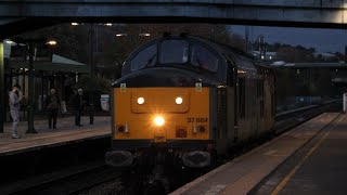 (4K) rog class 37 nos 37884 grows away form Meadowhall with Cf booths to derby rtc