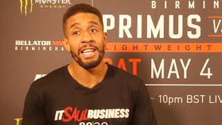 Saul Rogers reacts to his win over Aiden Lee at Bellator Birmingham