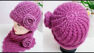 Spiral unique pattern with rose women hat tutorial