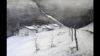 Luigi Meregalli -  Paesaggio Invernale