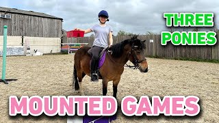 MOUNTED GAMES PRACTISE WITH 3 PONIES