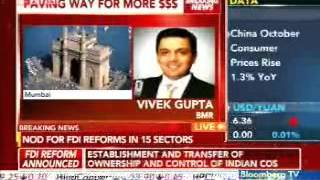 Vivek Gupta, BMR Advisors, Speaks to Bloomberg TV on FDI Norms