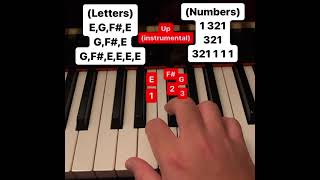 Up piano tutorial (instrumental part, letters and numbers)