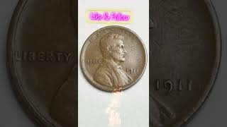 1911 LINCOLN WHEAT PENNY US #coin #treasurehunt #rare #collection #shorts