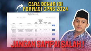 JANGAN SAMPAI SALAH ! Ini Cara isi Formasi di Dasbor Pendaftaran CPNS 2024 yang benar