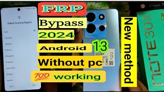 Infinix Note 30 5G FRP Bypass Android 13 | New Method | Infinix (X6711) Gmail Id Bypass Without Pc