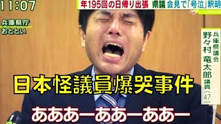 日本議員被揭挪用公款，在記者會上爆哭尖叫！｜野野村龍太郎議員事件｜叉雞