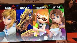 Super Smash Bros. Ultimate Demo: Link vs Ridley vs Inkling vs Zelda - Fan Expo 2018