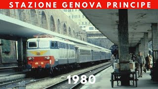 Stazione Genova Principe 1980 Ferrovie dello stato locomotiva E 656 treno a Cremagliera di Granarolo