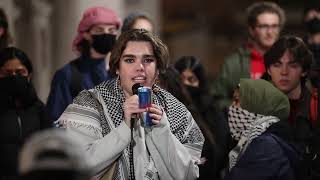 Call to action from Indigenous student at UW outside of pro-Palestinian sit-in protest