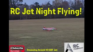 RC Jet Night Flights Avanti V2 Nighttime High-Speed Flight& Landing!